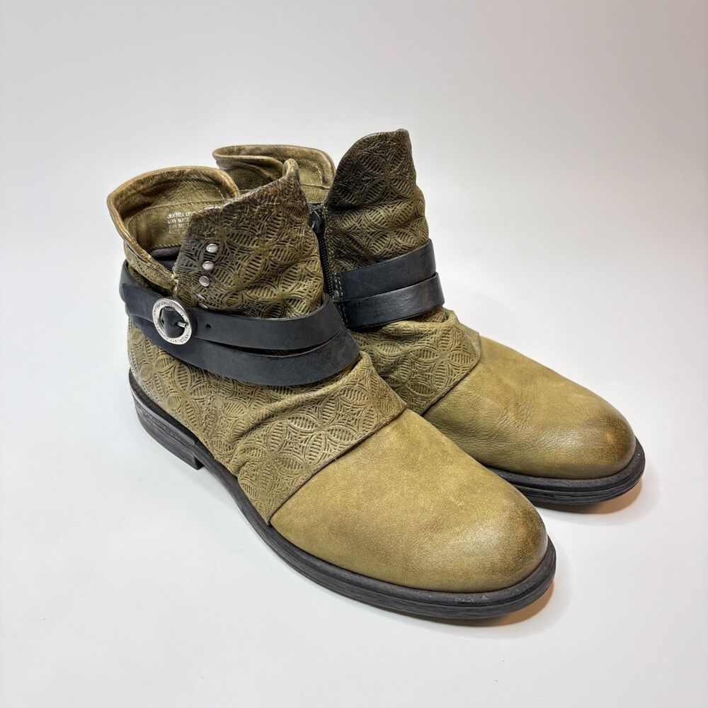 MIZ MOOZ Pixie Green Black Ankle Boot Womens Size EU41/US 9.5-10  Made In Bosnia